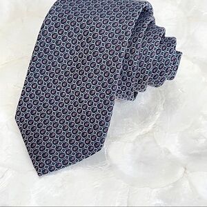 Handmade Italian Silk Navy Pink Men’s Classic Tie